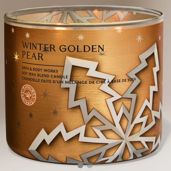 🛍BOGO 50% OFF❄️🍐NWT‼️ Bath & Body Works "Winter Golden Pear" 3-wick Candle - Picture 8 of 11